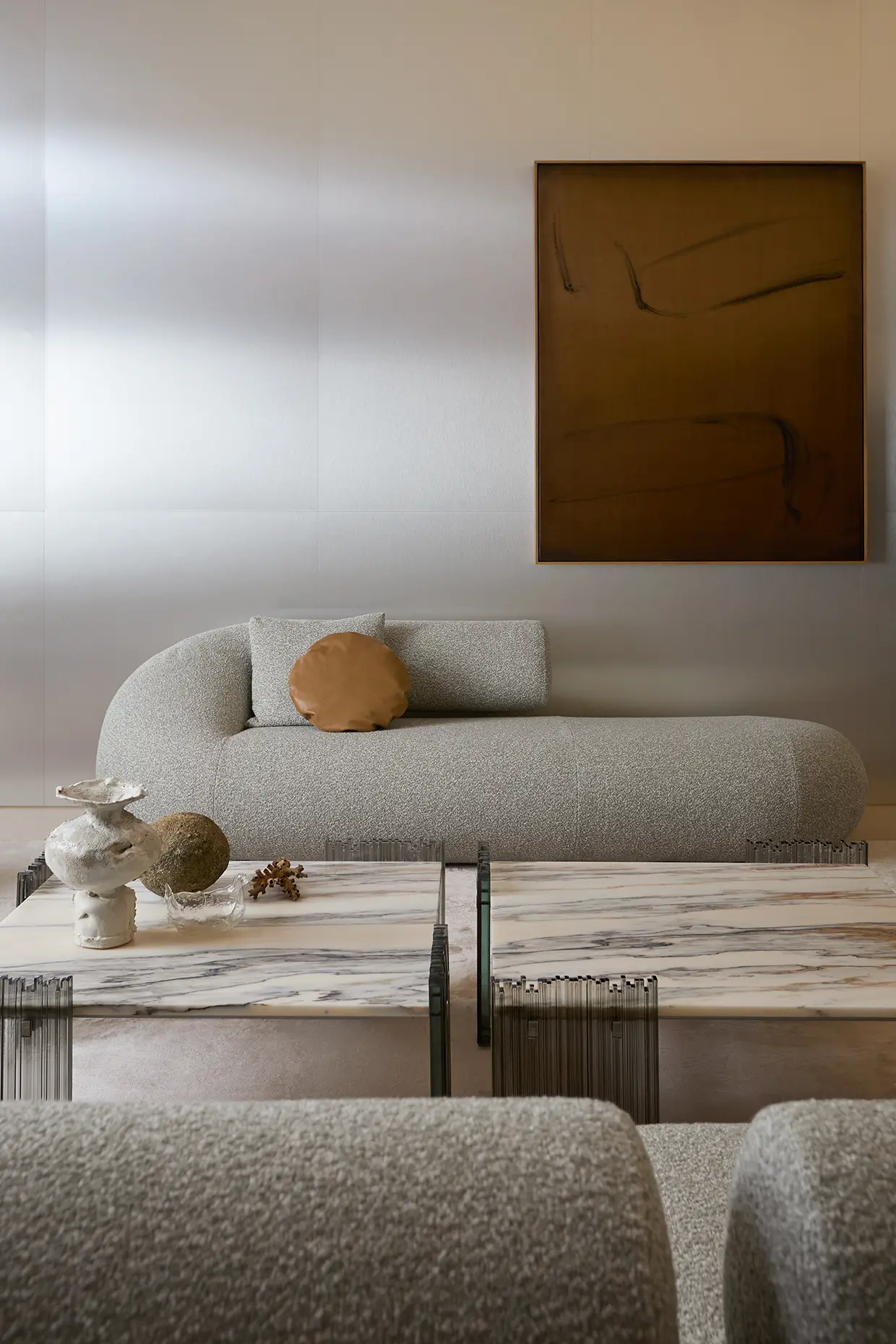Sculptural furniture and a thoughtfully styled Italian living space